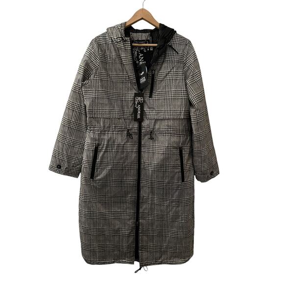 ANORAK Jackets & Blazers - Anorak Womens Duck Down Feather Light Weight Long Puffer Houndstooth Size Medium